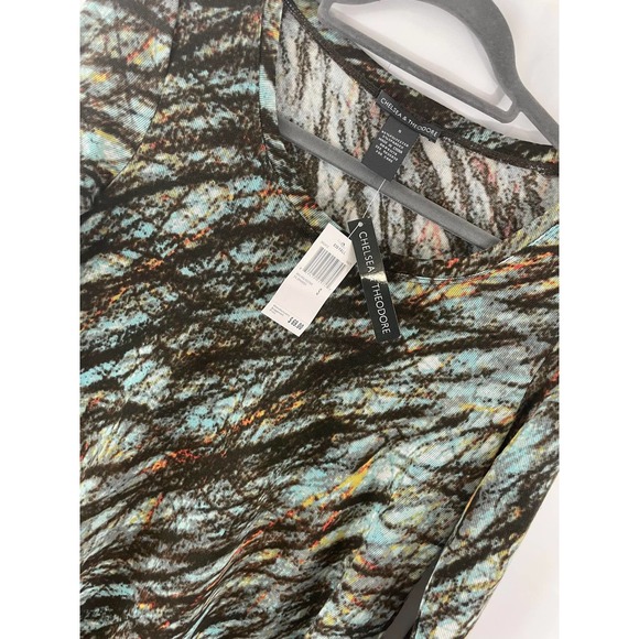 Chelsea & Theodore Womens Top Blouse T-Shirt Size Small Fall Black Blue NEW NWT - Picture 2 of 5